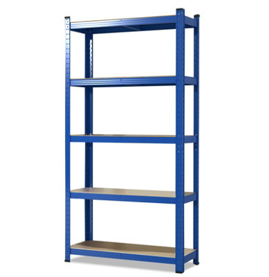 B&Q -  Grizzly Heavy Duty Shelving Rack Boltless Metal Garage Storage System Racking 1250Kg Capacity 180 X 120 X 60 Cm Blue