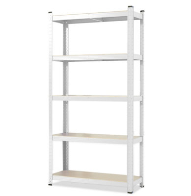 B&Q -  Grizzly Heavy Duty Shelving Rack Boltless Metal Garage Storage System Racking 1250Kg Capacity 180 X 90 X 45 Cm White