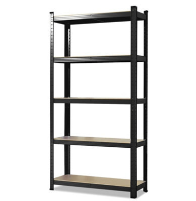 B&Q -  Black Heavy Duty Shelving Rack Metal Boltless Shelves Durable Garage Storage Unit 180 X 90 X 40 Cm Black