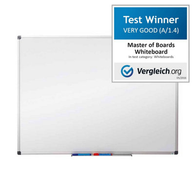 Floordirekt Magnetic Whiteboard Scratch Resistant Dry Erase Board For Office School Home White - 60 X 45 Cm