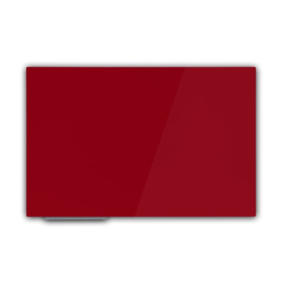 Floordirekt Coloured Magnetic Glass Whiteboard Frameless Floating Home Office Memo Board Red 65 X 100 Cm from B&Q