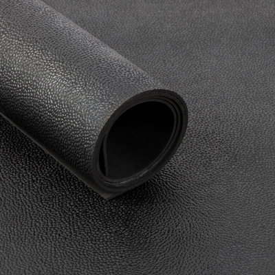 Floordirekt Natural Skin Structure Rubber Runner Black 3 mm Thick Non Slip Weatherproof Rubber Flooring Roll Gw3006  For Workshop 100 X 250 Cm from B&Q