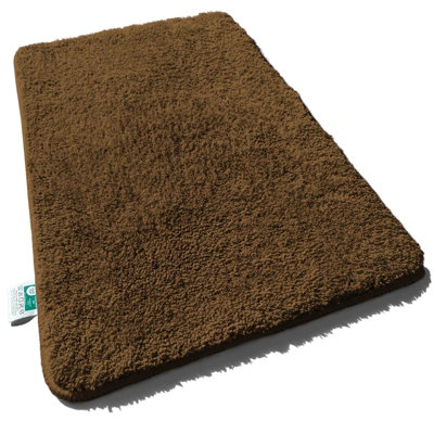 Floordirekt Sky Microfibre Bath Mat Soft 30mm Pile Non Slip Washable Bathroom Rug Brown 50 X 80 Cm from B&Q