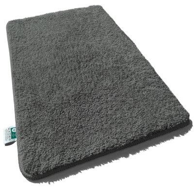 Floordirekt Sky Microfibre Bath Mat Soft 30mm Pile Non Slip Washable Bathroom Rug Grey 50 X 60 Cm from B&Q