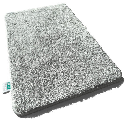 Floordirekt Sky Microfibre Bath Mat Soft 30mm Pile Non Slip Washable Bathroom Rug Grey 95 X 95 X 2 Cm from B&Q