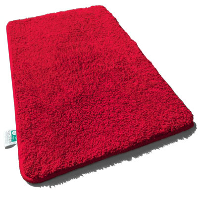 Floordirekt Sky Microfibre Bath Mat Soft 30mm Pile Non Slip Washable Bathroom Rug Red 80 X 150 Cm from B&Q
