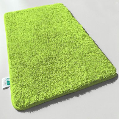 Floordirekt Sky Microfibre Bath Mat Soft 30mm Pile Non Slip Washable Bathroom Rug Green 70 X 120 Cm from B&Q