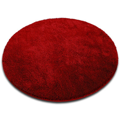 Floordirekt Sky Soft Round Microfibre Bath Mat Non Slip Washable Bathroom Rug Red 95 X 95 X 3 Cm from B&Q