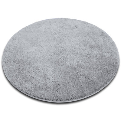 Floordirekt Sky Soft Round Microfibre Bath Mat Non Slip Washable Bathroom Rug Grey 95 X 95 X 3 Cm from B&Q