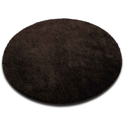 Floordirekt Sky Soft Round Microfibre Bath Mat Non Slip Washable Bathroom Rug Brown 95 X 95 X 3 Cm from B&Q