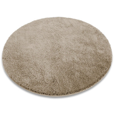 Floordirekt Sky Soft Round Microfibre Bath Mat Non Slip Washable Bathroom Rug Beige 95 X 95 X 3 Cm from B&Q