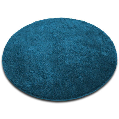 Floordirekt Sky Soft Round Microfibre Bath Mat Non Slip Washable Bathroom Rug Turquoise 95 X 95 X 3 Cm from B&Q