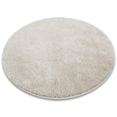 Floordirekt Sky Soft Round Microfibre Bath Mat Non Slip Washable Bathroom Rug Cream 95 X 95 X 3 Cm from B&Q