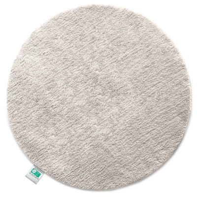 Floordirekt Sky Round Microfibre Bath Mat Soft 30mm Pile Non Slip Washable Bathroom Rug Ivory 95 X 95 X 3 Cm from B&Q