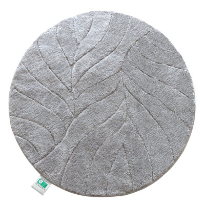 Floordirekt Maris Microfibre Bath Mat Leaf Pattern Non Slip Latex Back Bathroom Rug Silver 120 X 120 X 3 Cm from B&Q