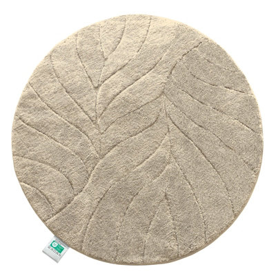 Floordirekt Maris Microfibre Bath Mat Leaf Pattern Non Slip Latex Back Bathroom Rug Ivory 120 X 120 X 3 Cm from B&Q