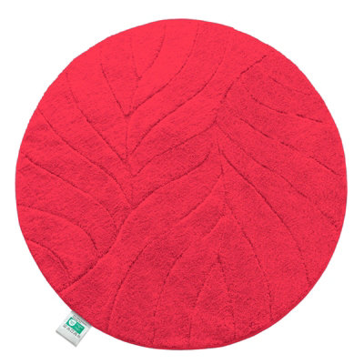 Floordirekt Maris Microfibre Bath Mat Leaf Pattern Non Slip Latex Back Bathroom Rug Red 120 X 120 X 3 Cm from B&Q
