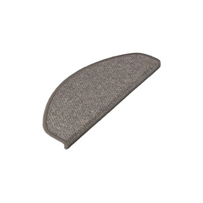 Floordirekt Ponto Self Adhesive Carpet Stair Tread Mat For Indoor Stairs Semicircular Grey 23.5 X 65 Cm from B&Q