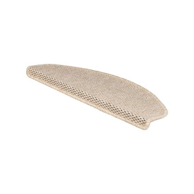 Floordirekt Calcutta Self Adhesive Hard Wearing Sisal Stair Tread Mat For Indoor Stairs Semicircular Beige 23.5 X 65 Cm from B&Q
