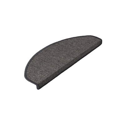 Floordirekt Sisal Look Self Adhesive Edged Soft Sisal Stair Tread Mat For Indoor Stairs Semicircular Anthracite 23.5 X 65 Cm from B&Q