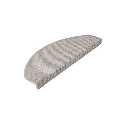 Floordirekt Sisal Look Self Adhesive Edged Soft Sisal Stair Tread Mat For Indoor Stairs Semicircular Silver 23.5 X 65 Cm from B&Q