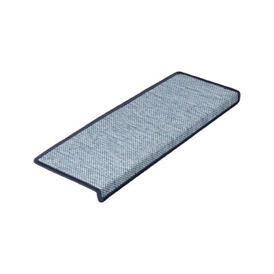Floordirekt Sisal Look Self Adhesive Edged Soft Sisal Stair Tread Mat For Indoor Stairs Rectangular Blue 23.5 X 65 Cm from B&Q
