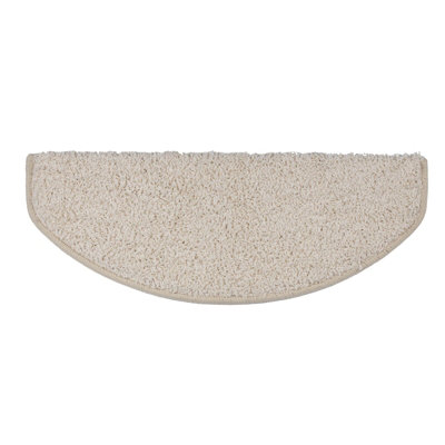 Floordirekt Sphinx Self Adhesive Edged Soft Shaggy Stair Tread Mat For Indoor Stairs Semicircular Cream 23.5 X 65 Cm from B&Q