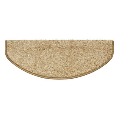 Floordirekt Sphinx Self Adhesive Edged Soft Shaggy Stair Tread Mat For Indoor Stairs Semicircular Beige 23.5 X 65 Cm from B&Q