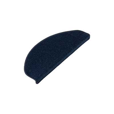 Floordirekt Dynasty Velours Self Adhesive Edged Hard Wearing Velour Stair Tread Mat For Indoor Stairs Semicircular Blue 23.5 X 65 Cm from B&Q