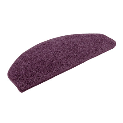Floordirekt Barcelona Self Adhesive Edged Soft Shaggy Stair Tread Mat For Indoor Stairs Semicircular Purple 23.5 X 65 Cm from B&Q