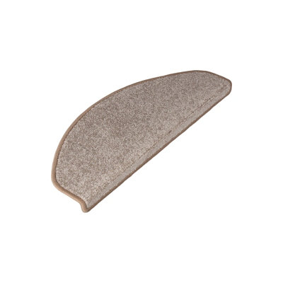 Floordirekt Sundae Self Adhesive Edged Soft High Pile Stair Tread Mat For Indoor Stairs Semicircular Beige 23.5 X 65 Cm from B&Q
