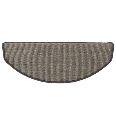 Floordirekt Premium Self Adhesive Edged Hard Wearing Sisal Stair Tread Mat For Indoor Stairs Semicircular Grey 23.5 X 65 Cm from B&Q