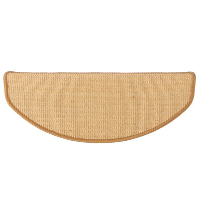 Floordirekt Premium Self Adhesive Edged Hard Wearing Sisal Stair Tread Mat For Indoor Stairs Semicircular Natural 23.5 X 65 Cm from B&Q