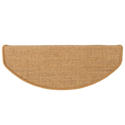 Floordirekt Premium Self Adhesive Edged Hard Wearing Sisal Stair Tread Mat For Indoor Stairs Semicircular Cork 23.5 X 65 Cm from B&Q