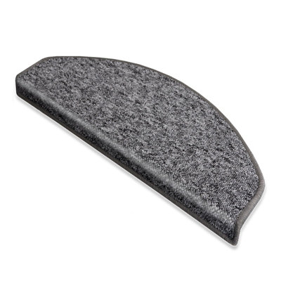 Floordirekt Turbo Grey Self Adhesive Edged Carpet Stair Tread Mat For Indoor Stairs Semicircular Grey 23.5 X 65 Cm from B&Q