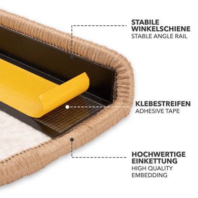 Floordirekt Alto Self Adhesive Edged Carpet Stair Tread Mat For Indoor Stairs Semicircular Beige 23.5 X 65 Cm from B&Q