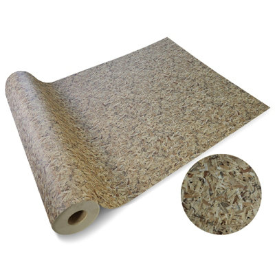 Floordirekt Osb Cv Sheet Vinyl Flooring Foamed Pvc 2.70mm R10 Bfl-S1 Kitchen Living Light Brown Natural Brown 100 X 300 Cm from B&Q
