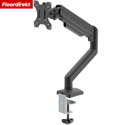 Floordirekt Gas Spring Single Monitor Arm Adjustable Desk Mount With Clamp Black For 1 Monitor