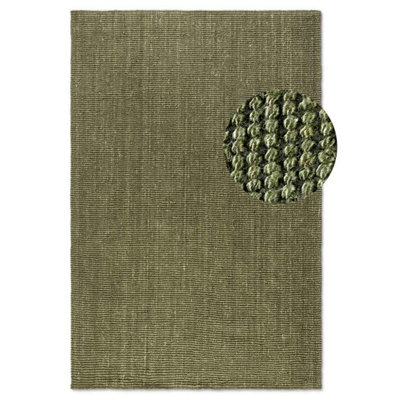 The Rugs Handwoven Flatweave Jute Rug And Runner Natural Fibre Durable In Green from B&Q