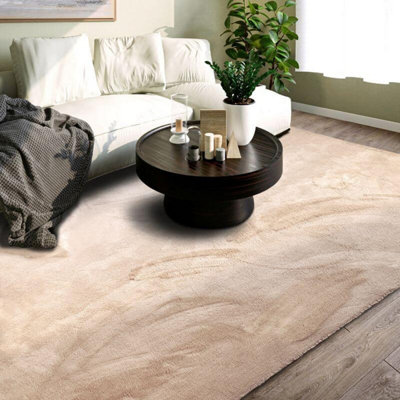 B&Q -  Villeroy & Boch 1899 Soft Pile Rug Leon Abstract Living Room In Cream