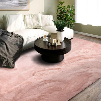 B&Q -  Villeroy & Boch 1899 Soft Pile Rug Leon Abstract Living Room In Rose
