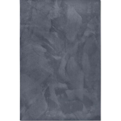 B&Q -  Villeroy & Boch 1899 Soft Pile Rug Leon Abstract Living Room In Dark Grey