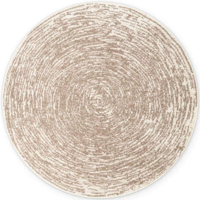 The Rugs Gloria Round Rug Cavallo Abstract Short Pile Polypropylene 9 mm In Beige from B&Q
