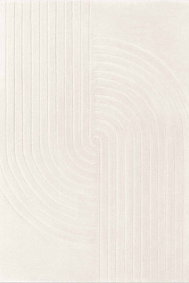 B&Q -  Vikosa Arcura Wool Rug Abstract Living Room In Cream