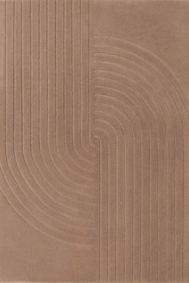B&Q -  Vikosa Arcura Wool Rug Abstract Living Room In Beige