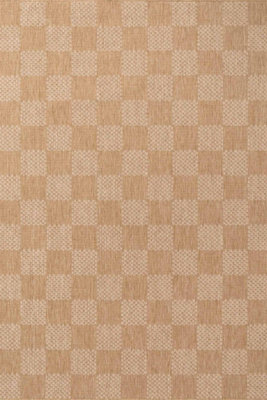 B&Q -  Ted Baker Flatweave Dorothy Indoor Outdoor Rug Checkerboard Design In Beige