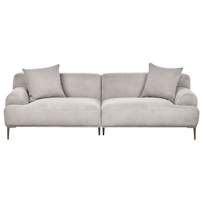 Beliani Sofa 3 Seater Matila Fabric Light Grey
