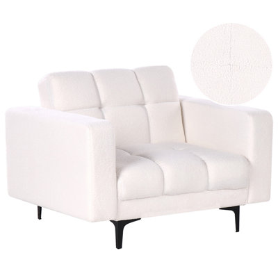 Beliani  Armchair Alnes Boucle White from B&Q