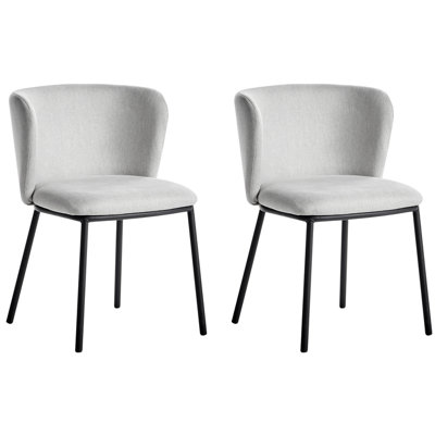 B&Q -  Set Of 2 Dining Chairs Mina Fabric Light Grey