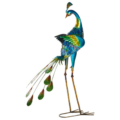Beliani  Garden Statue Peacock Blue from B&Q